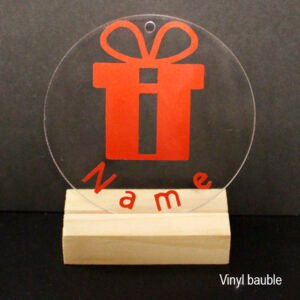 Present acrylic flat Bauble