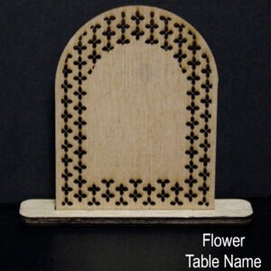 Wooden Table Name- Flowers