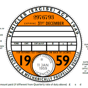 tax disc replica