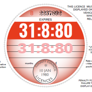 tax disc replica